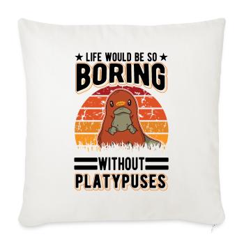 Platypus Gift Platypus - Sofa pillowcase 17,3'' x 17,3'' (45 x 45 cm) - natural white - Front