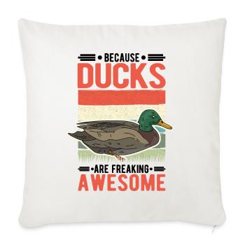 Duck Gift Duck Breeder - Sofa pillowcase 17,3'' x 17,3'' (45 x 45 cm) - natural white - Front