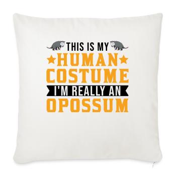 Opossum Human Costume Possum Halloween Pouch Rat - Sofa pillowcase 17,3'' x 17,3'' (45 x 45 cm) - natural white - Front