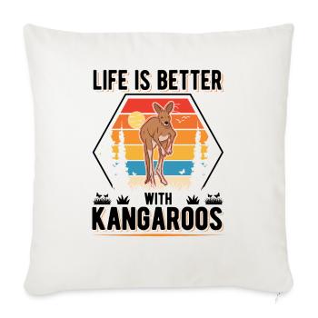 La vie est meilleure avec Kangaroos Australia Kangaroo - Housse de coussin décorative 45 x 45 cm - blanc nature - Devant
