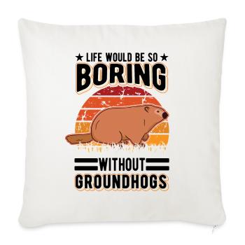 Murmeltier Groundhog Marmot Waldmurmeltier - Sofa pillowcase 17,3'' x 17,3'' (45 x 45 cm) - natural white - Front