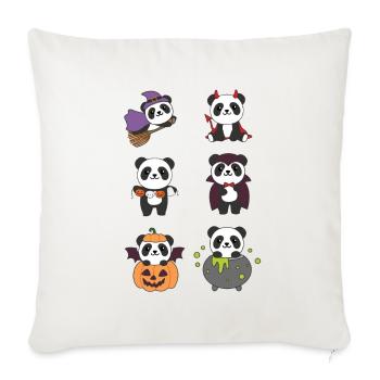 Panda Halloween Hexe Teufel Kürbis Vampier Kostüm - Sofakissenbezug 45 x 45 cm - Naturweiß  - Vorne