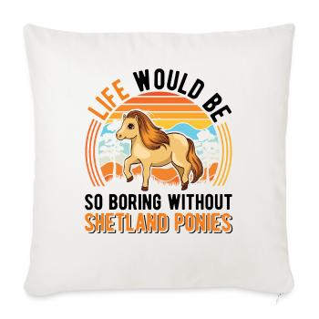 Shetland Pony Cadeau Shetty - Housse de coussin décorative 45 x 45 cm - blanc nature - Devant