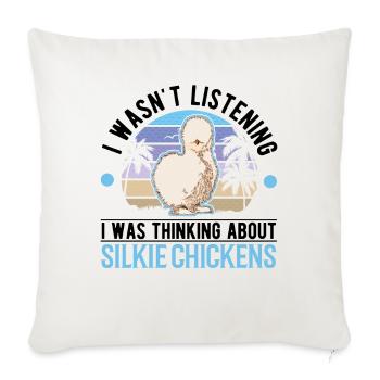 Silk Chicken Cadeau Silkie Poulet - Housse de coussin décorative 45 x 45 cm - blanc nature - Devant