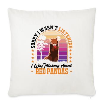 Red Panda Cadeau Panda Rouge - Housse de coussin décorative 45 x 45 cm - blanc nature - Devant