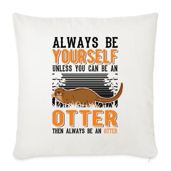 Loutre Cadeau Loutre Loutre Loutre Loutre de mer - Housse de coussin décorative 45 x 45 cm - blanc nature - Devant