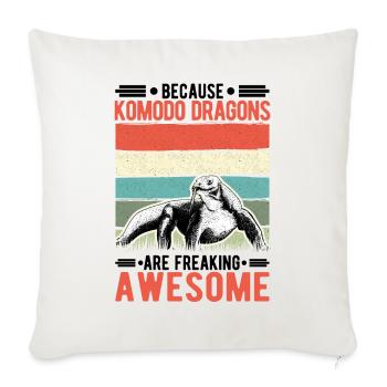 Parce que les dragons de Komodo sont géniaux - Housse de coussin décorative 45 x 45 cm - blanc nature - Devant