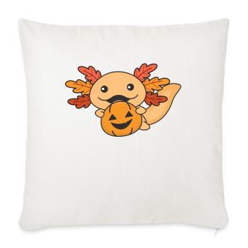 Autumn axolotl with autumn leaves pumpkin autumn - Sofa pillowcase 17,3'' x 17,3'' (45 x 45 cm) - natural white - Front