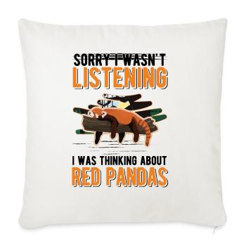 Panda roux Cadeau Panda roux - Housse de coussin décorative 45 x 45 cm - blanc nature - Devant