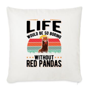 Cadeau panda roux - Housse de coussin décorative 45 x 45 cm - blanc nature - Devant