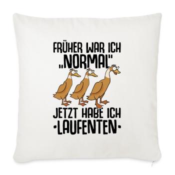 Laufenten Laufente Entenzucht Ente Entenzüchter - Sofakissenbezug 45 x 45 cm - Naturweiß  - Vorne