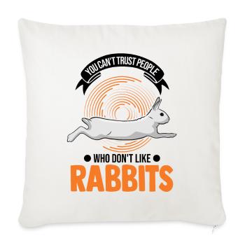Rabbit Rabbit Rabbit - Sofa pillowcase 17,3'' x 17,3'' (45 x 45 cm) - natural white - Front
