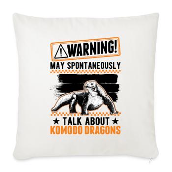 Warning Komodo dragon monitor lizard Komodo dragon - Sofa pillowcase 17,3'' x 17,3'' (45 x 45 cm) - natural white - Front