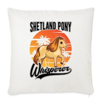 Shetland Pony Flüsterer Shetland Pony Whisperer - Housse de coussin décorative 45 x 45 cm - blanc nature - Devant