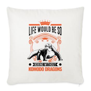 Komodo dragon Gift Komodo Dragon monitor lizard - Sofa pillowcase 17,3'' x 17,3'' (45 x 45 cm) - natural white - Front
