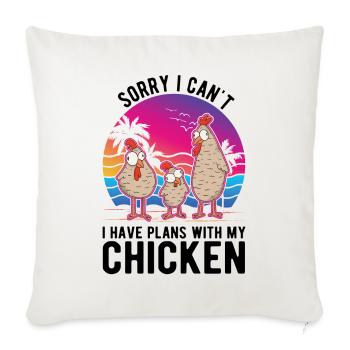 Poulets Élevage de poulets Éleveur de poulet - Housse de coussin décorative 45 x 45 cm - blanc nature - Devant