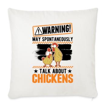 Warning chickens farmer chicken - Sofa pillowcase 17,3'' x 17,3'' (45 x 45 cm) - natural white - Front
