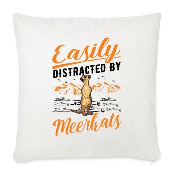 Meerkat Gift Meerkat - Sofa pillowcase 17,3'' x 17,3'' (45 x 45 cm) - natural white - Front