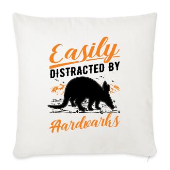 Easily distracted by Aardvarks Aardvark - Sofa pillowcase 17,3'' x 17,3'' (45 x 45 cm) - natural white - Front