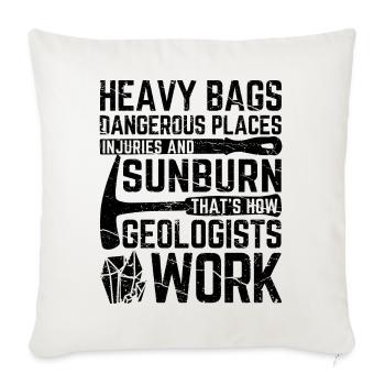 Drôle de géologie Géologue Chasse aux rochers - Housse de coussin décorative 45 x 45 cm - blanc nature - Devant