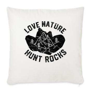 Drôle de géologue à la chasse aux pierres - Housse de coussin décorative 45 x 45 cm - blanc nature - Devant