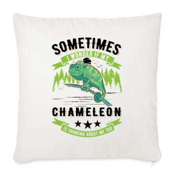 Caméléon Cadeau Caméléon - Housse de coussin décorative 45 x 45 cm - blanc nature - Devant