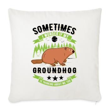 Marmot Groundhog Day Forest Marmot - Sofa pillowcase 17,3'' x 17,3'' (45 x 45 cm) - natural white - Front