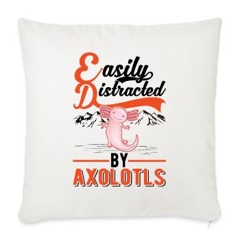Facilement distrait par les axolotls Schwanzlurch - Housse de coussin décorative 45 x 45 cm - blanc nature - Devant