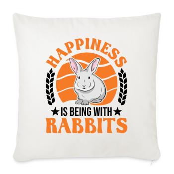 Rabbit Lucky Rabbit Rabbit - Sofa pillowcase 17,3'' x 17,3'' (45 x 45 cm) - natural white - Front