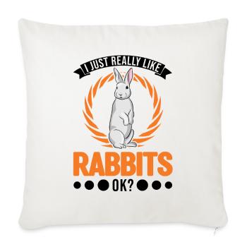 J’aime vraiment Rabbits Rabbit Rabbit - Housse de coussin décorative 45 x 45 cm - blanc nature - Devant