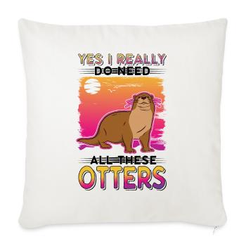 Loutre Cadeau Loutre Loutre Loutre Loutre de mer - Housse de coussin décorative 45 x 45 cm - blanc nature - Devant