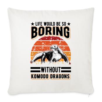 Komodo dragon Gift Komodo Dragon monitor lizard - Sofa pillowcase 17,3'' x 17,3'' (45 x 45 cm) - natural white - Front