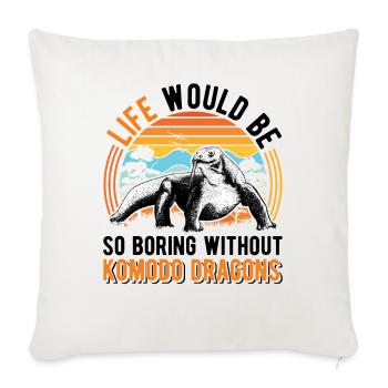 Komodo dragon Gift Komodo Dragon monitor lizard - Sofa pillowcase 17,3'' x 17,3'' (45 x 45 cm) - natural white - Front