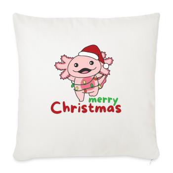 Axolotl Joyeux Noël Hiver Axolotls - Housse de coussin décorative 45 x 45 cm - blanc nature - Devant