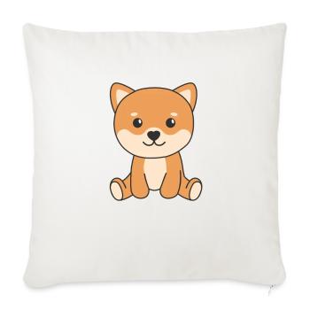 Shiba Inu chiens mignons drôle Shiba Inus - Housse de coussin décorative 45 x 45 cm - blanc nature - Devant