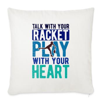Tennisplatz Spruch Für Tennis - Sofakissenbezug 45 x 45 cm - Naturweiß  - Vorne