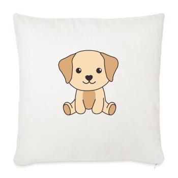 Labrador chiens mignons drôle Labrador - Housse de coussin décorative 45 x 45 cm - blanc nature - Devant