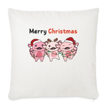 Axolotl Noël Sweet Axolotls Joyeux Noël - Housse de coussin décorative 45 x 45 cm - blanc nature - Devant