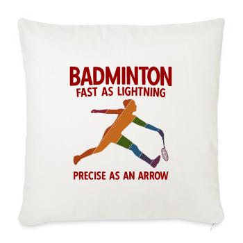 Badminton - Sofakissenbezug 45 x 45 cm - Naturweiß  - Vorne
