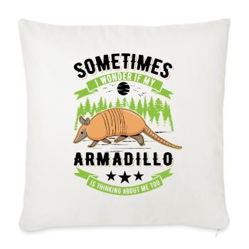Cadeau de tatou Maître à l’omet - Housse de coussin décorative 45 x 45 cm - blanc nature - Devant