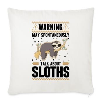 Avertissement paresseux paresseux - Housse de coussin décorative 45 x 45 cm - blanc nature - Devant