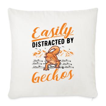 Facilement distrait par Geckos Leopard Gecko - Housse de coussin décorative 45 x 45 cm - blanc nature - Devant