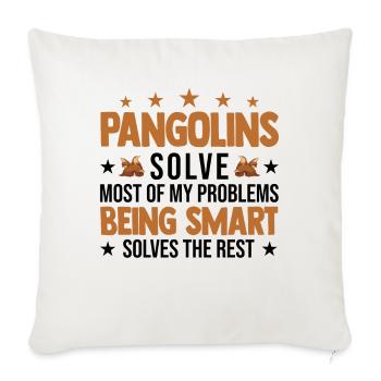 Pangolin Cadeau Pangolin - Housse de coussin décorative 45 x 45 cm - blanc nature - Devant