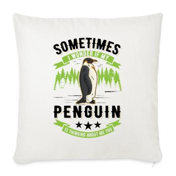 Pingouin Manchot Empereur Pingouin - Housse de coussin décorative 45 x 45 cm - blanc nature - Devant