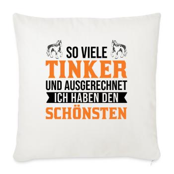 Irish Tinker Pferd Geschenk Tinkerpferd - Sofakissenbezug 45 x 45 cm - Naturweiß  - Vorne