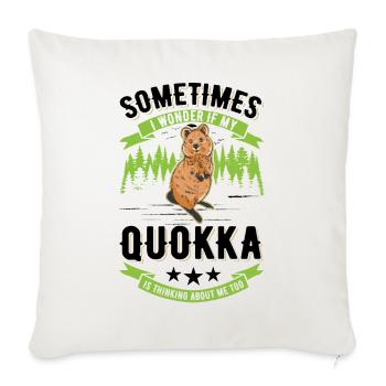 Quokka Gift Kangourou à queue courte - Housse de coussin décorative 45 x 45 cm - blanc nature - Devant