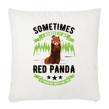 Red Panda Cadeau Chat Ours Panda Rouge - Housse de coussin décorative 45 x 45 cm - blanc nature - Devant
