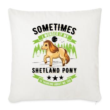 Shetland Pony Cadeau Shetland Pony Shetty - Housse de coussin décorative 45 x 45 cm - blanc nature - Devant