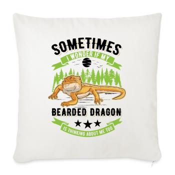 Bearded Dragon Gift Bearded Dragon - Sofa pillowcase 17,3'' x 17,3'' (45 x 45 cm) - natural white - Front