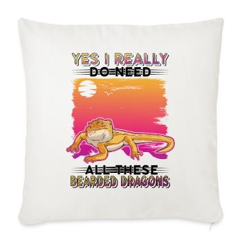 Bearded Dragon Gift Bearded Dragon - Sofa pillowcase 17,3'' x 17,3'' (45 x 45 cm) - natural white - Front